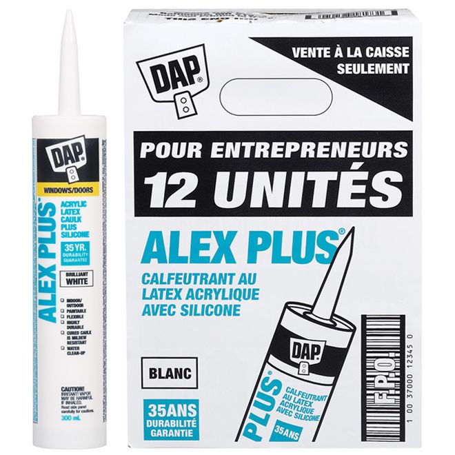 Scellant ALEX PLUS Latex Acrylique Et Silicone 12 Bte Blanc