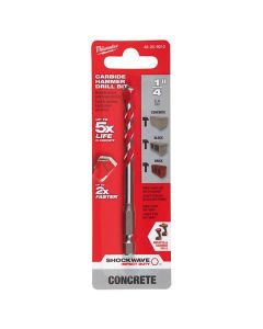Foret au carbure pour marteau perforateur 1/4" x 2" x 4"