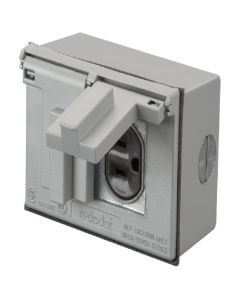 Ensemble de prise double étanchhe blanc 15A