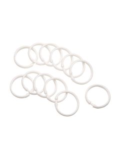 Anneaux de rideau de douche, blanc, paquet de 12