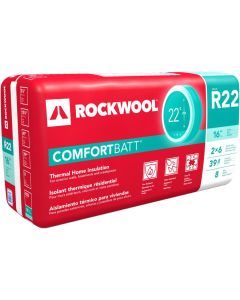 Laine isolante R-22 Rockwool ComfortBatt 5,5 po x 16 po x 39,8 pi²