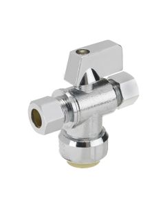 Angle Mini Ball Valve - 1/2 PUSH-FIT x 3/8 OD