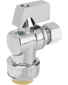 Angle Mini Ball Valve - 1/2 Push-Fit x 1/4 OD
