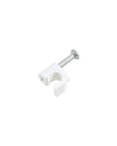Attache blanches pour cable coaxial RG59 12/paquet