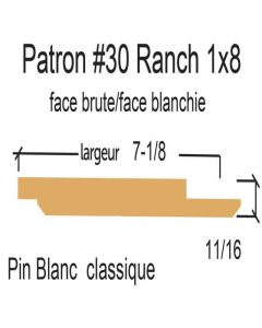White pine #30 t&groove 1f resaw ranch 1X8 classic