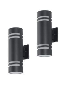 Luminaire mural noir cylindrique / paquet de 2