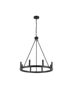 Luminaire suspendu pendentif 8 lumières noir mat