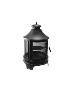 Foyer extérieur bronze 29.5" x 29.5" x 49.5" avec grille cuisson intégrée