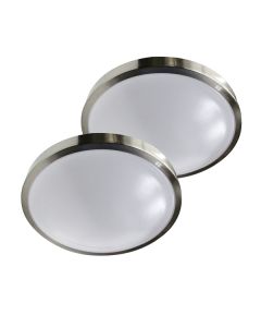 Plafonnier Del 11" Nickel paquet de 2  "DEL intégrées"