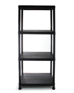 Étagère 4 étages en plastique 12"x24"x51" Noire