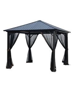 Abri-Soleil "MOSS" 10'X10' avec toit d'acier  "Anthracite"