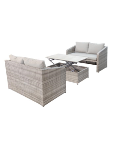 Ensemble extérieur 2 causeuses et table ajustable