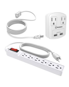 Ensemble de multiprise Westinghouse économique, 6 prises et 2 prises/2 USB