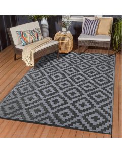 Tapis d'extérieur imperméable 6' x 9' gris noir