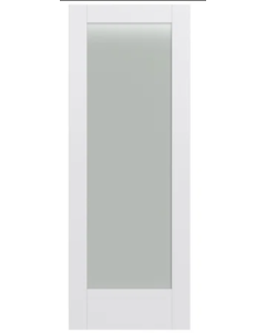 Porte en pin prépeint blanc 1 verre givré - 30" x 80" "Shaker"