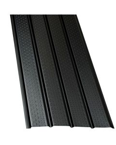 Delux Aluminum 4-Panel Vented Soffit, Black, 16"x12'