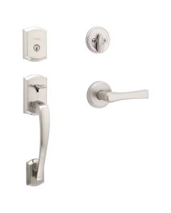 Prescott Serrure d'entrée avec bec-de-cane Katella, SmartKey, nickel satiné