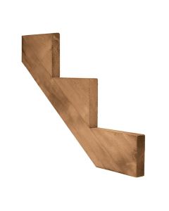 Brown Treated Wood Stair Horse 3 steps (2x12)
