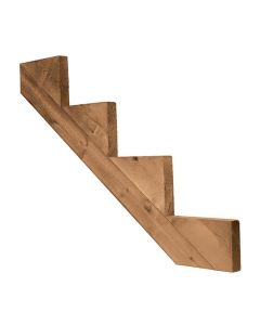 Limon en bois traité brun 4 marches (2x12)
