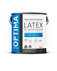 Peinture au latex d'intérieur Optima Velours, blanc pur 3,78 L