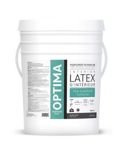 Peinture au latex d'intérieur Mat à plafonds Optima, blanc pur 18.9L