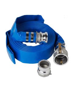 Tuyau d'évacuation en PVC plat 50 pi x 2 po avec adaptateur