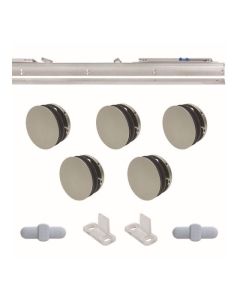 Invisible Door Track and Hardware Kit for Sliding Door - Chrome