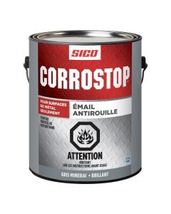 Émail antirouille, Corrostop, gris minerai, brillant, 3,78 l