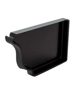 Capuchon d'extrémité droite pour gouttière de type K, noir, en aluminium, 5"