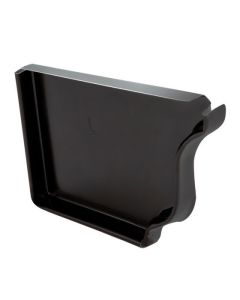 K-Style Gutter Left End Cap - Black - Aluminum - 1 Per Pack - 5-in W