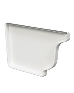 Capuchon d'extrémité de gouttière droite, type K, aluminium, blanc, 5 po