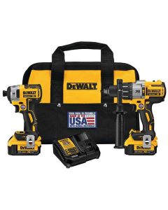 20V MAX XR Brushless Hammer Drill/Impact Combo Kit 2 4.0Ah Batteries + Charge