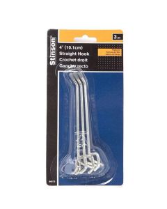 Pegboard Peg Hooks - 4" - Pack of 3 - Aluminum and Steel