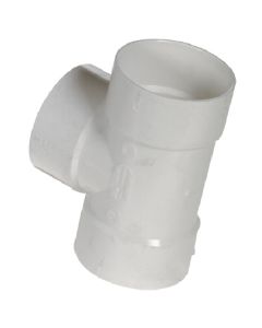 PVC/BNQ Straight Tee - 4" - Hub - White