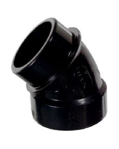 Coude 45° en ABS DWV, court, 1 1/2", fem. x mâle, noir