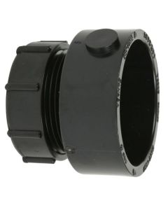 ABS DWV adapter, 1-1/2" socket x 1-1/4" male thread, for trap with nut