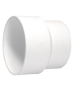 PVC reducing coupling with pipe stop, 4" x 3"