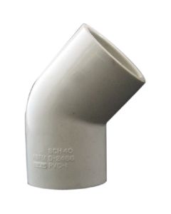 PVC SCH40 socket x socket 45DG elbow. 1"