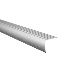 Nez de marche en aluminium 1-1/8" x 3' argent martelé