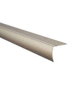 Nez de marche en aluminium 1-1/8" x 3' titane martelé