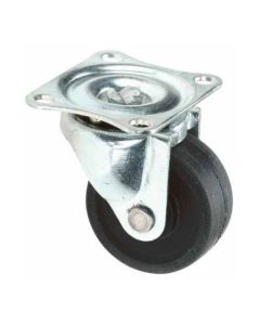 Caster Swivel 1-9/16" Rubber Black
