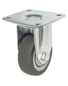 Roulette rigide 2" caoutchouc thermoplastique gris
