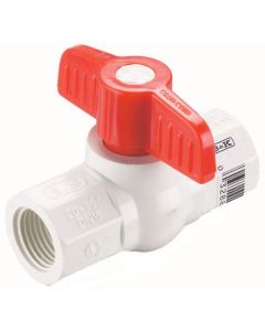 PVC straight ball valve, 1/2 in., threaded ends SCH40