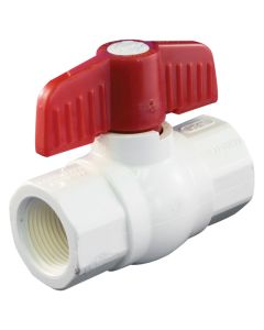 Robinet à bille droit, 3/4 po, en PVC, extrémités filetées