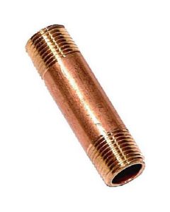 Mamelon de tuyau, laiton, 1/2" x 3", MIP x MIP