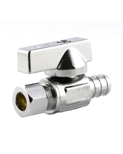 Soupape d'arrêt droit 1/2" PEX x 3/8" DE compression
