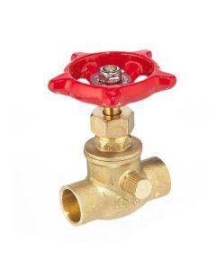 Robinet d'arrêt droit, braser, 1/2", laiton