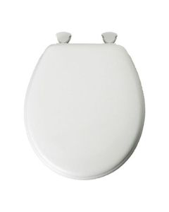 Siège Toilette Bois Rond Blanc Moulé