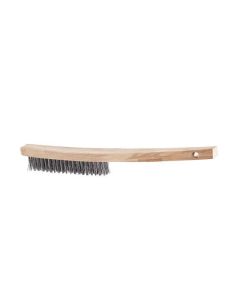 Brosse d'acier avec manche long et courbé, 3 X 19 rangées