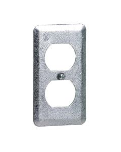 Couvercle de boîte pour prise double en acier galvanisé, 4" x 2-1/8"
